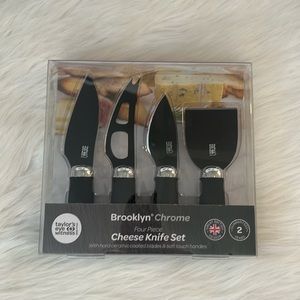 Brooklyn A British Company Chrome Four Piece Cheese Knife Set